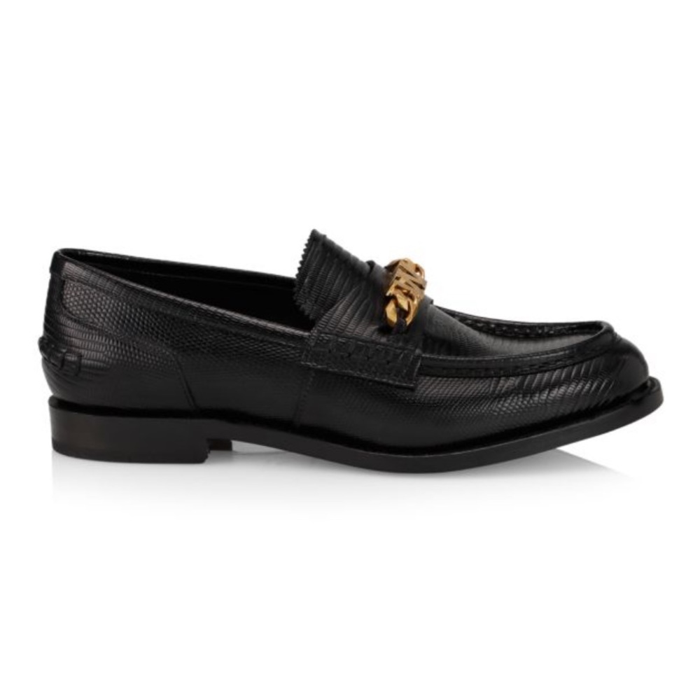 Alexander Wang Carter Croc Embossed Leather Loafers Black Women’s EU 38/US 8